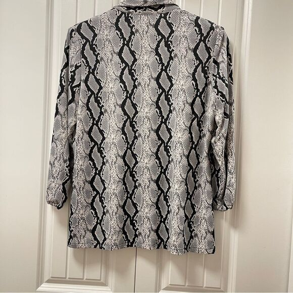 Vintage Snake Print Blazer Grey Black - Picture 6 of 9